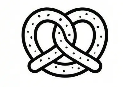 a black and white logo with two prent cookies.webp